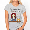 Life Is Better With Coffee And Cats Chibi Girl Personalized Shirt