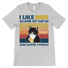 Like Beer And My Cat Retro Personalized Shirt