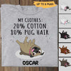My Clothes Info Pug Hair Dog Personalized Shirt