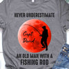 Never Underestimate An Old Man With A Fishing Rod Personalized Shirt