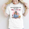 Never Underestimate Girl Cat Wine Personalized Shirt