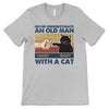 Never Underestimate Old Man With Cat Retro Personalized Shirt