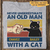 Never Underestimate Old Man With Cat Retro Personalized Shirt