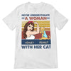 Never Underestimate Strong Cat Mom Personalized Shirt