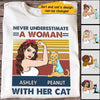 Never Underestimate Strong Cat Mom Personalized Shirt