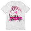 Pink Valentines Truck Peeking Dogs Personalized Shirt