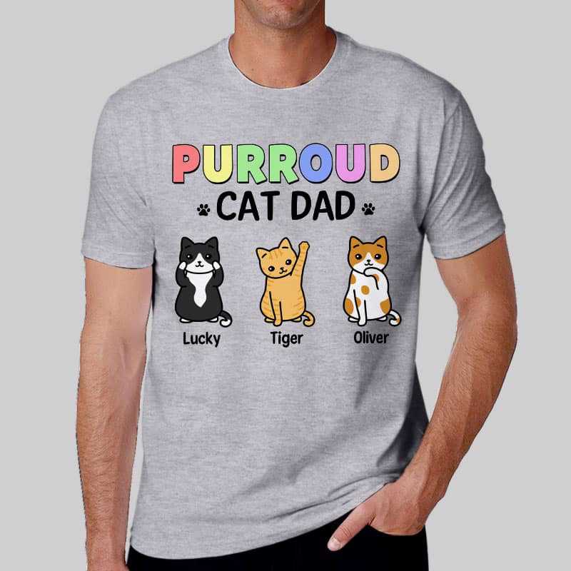 Purroud Cat Dad Mom Colorful Personalized Shirt
