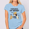 Purrsonal Cat Servant Chibi Girl And Cats Personalized Shirt (Light Blue)