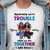 Selfie Besties Trouble Together Personalized Shirt