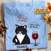 She Loves Cats More Than Wine Funny Personalized Shirt