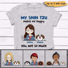 Shih Tzu Make Me Happy Chibi Dogs Personalized Shirt