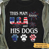 This Man Love USA And His Dog Personalized Dog Dad Shirt