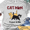 Walking Cat Mom Red Plaid Personalized Shirt