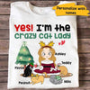 Yes I‘m The Crazy Cat Lady Cartoon Christmas Personalized Shirt