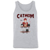 Cat Mom Red Patterned Personalized Tank Top