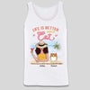 Summer Woman Life Is Better With A Cat Personalized Tank Top