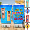 Doll Couple Lying On The Pool Personalized Tumbler