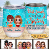 Doll Summer Besties At Pool Personalized Wine Tumbler