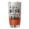 Fall Season Dog Mom Personalized Tumbler