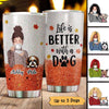 Fall Season Dog Mom Personalized Tumbler