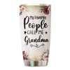 Floral Favorite People Call Me Grandma Doll Personalized Tumbler