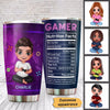 Gamer Nutrition Facts Doll Gaming Personalized Tumbler