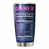 Gamer Nutrition Facts Doll Gaming Personalized Tumbler