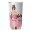 Glitter Texture Dog Mom Cocktail Girl Personalized Tumbler