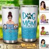 Glitter Texture Dog Mom Cocktail Girl Personalized Tumbler