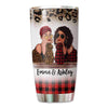 Leopard And Checkered Besties Personalized Tumbler