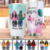 Long Distance Modern Girls Besties Front View Personalized Tumbler