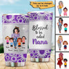 Metal Pattern Doll Grandma And Kids Personalized Tumbler