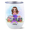 Summer Salty Lil‘ Beaches Mermaid Gift For Besties Personalized Wine Tumbler