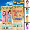 Summer Doll Besties Sunbathing At The Beach Personalized Tumbler