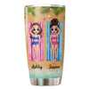 Summer Doll Besties Sunbathing At The Beach Personalized Tumbler