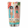 Summer Doll Couple Sunbathing Personalized Tumbler