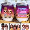 Summer Retro Doll Besties Personalized Wine Tumbler