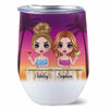 Summer Retro Doll Besties Personalized Wine Tumbler