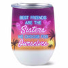 Summer Retro Doll Besties Personalized Wine Tumbler