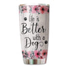 Sunflower Floral Dog Mom Personalized Tumbler