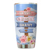 Travel Is My Therapy Flower Pastel Personalized Tumbler