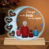 Grandma Grandkids Blue Moon Hearts Personalized Acrylic Custom Shape LED Night Light
