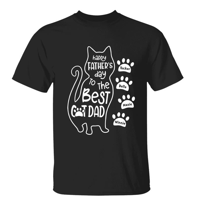 Happy Father Day To The Best Cat Dad Personalized Cat Dad Shirt
