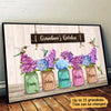 Grandma Hydrangeas Vase Hummingbird Personalized Horizontal Poster