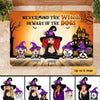 Nevermind The Witch Beware Of The Dogs Halloween Personalized Doormat