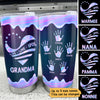 Mom Grandma Hand Print Hologram Metal Personalized Tumbler