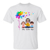 Colorful Flower Dandelion Doll Grandma And Grandkids Sitting Personalized Shirt