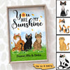 My Sunshine Sitting Cat Cartoon Personalized Vertical Poster