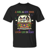 Girl And Dogs Living Life In Peace Hippie Girl Halloween Personalized Shirt