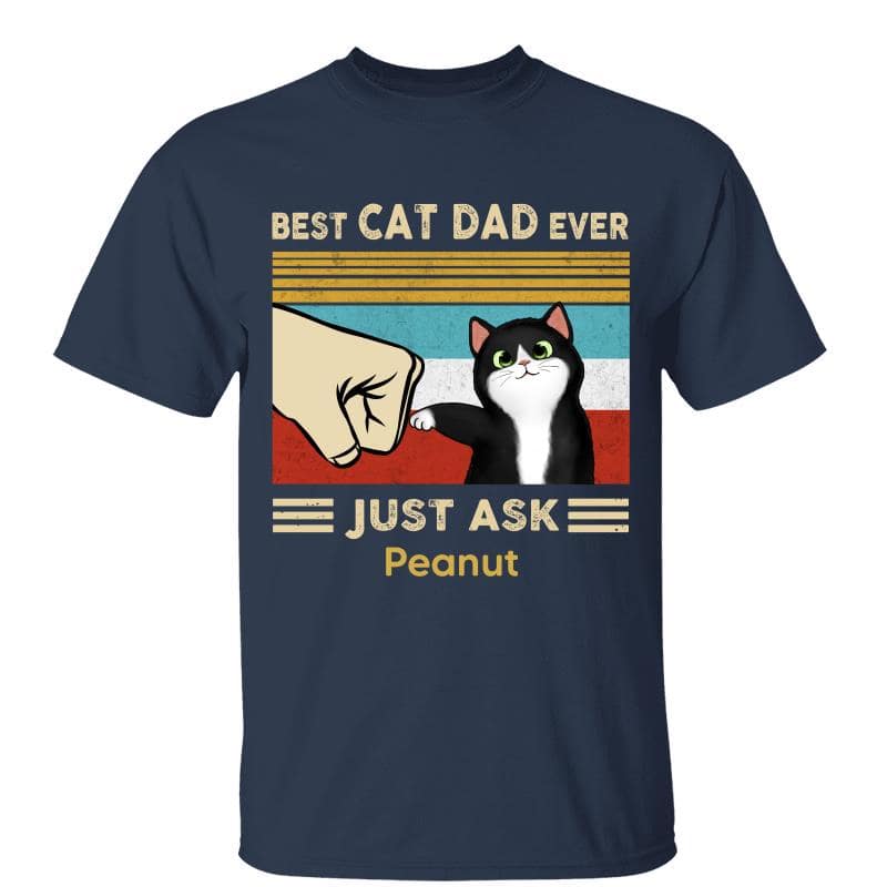 Best Cat Dad Fluffy Cat Personalized Shirt